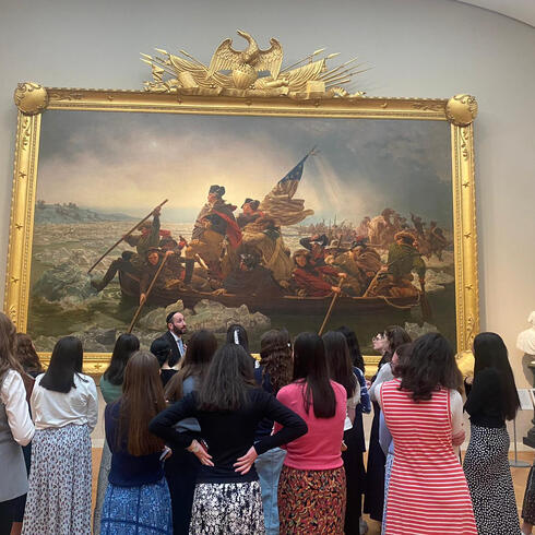 Rabbi Soloveichik giving a tour of the MET Museum